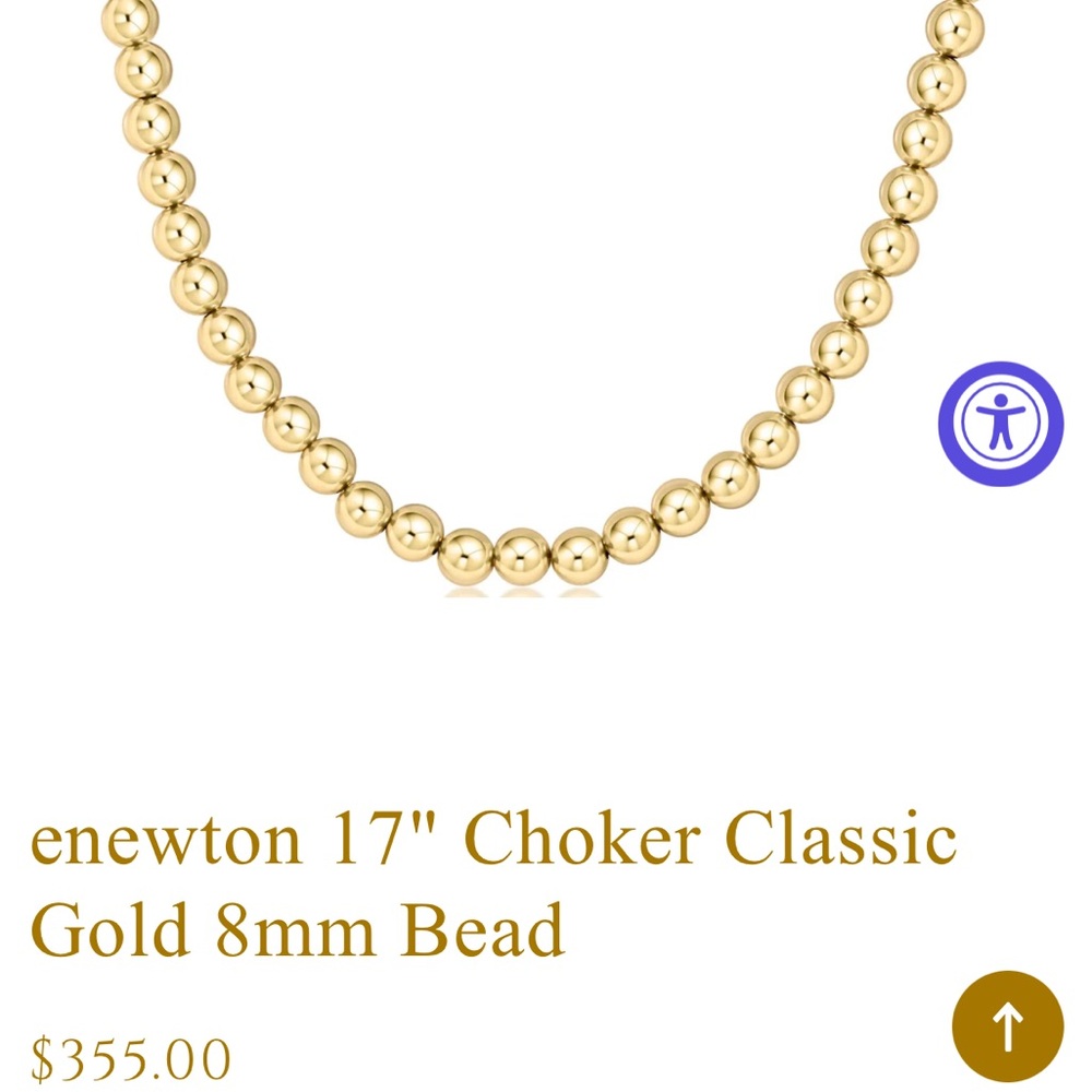 Enewton 17” 8 mm gold bead necklace